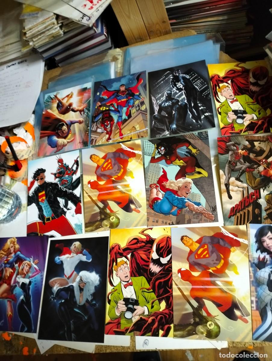 C&oacute;mics: 11 POSTALES de PANINI 15 x 21 cm SUPERHEROES ( lote 13 postales hay 2 repetidas ) PANINI