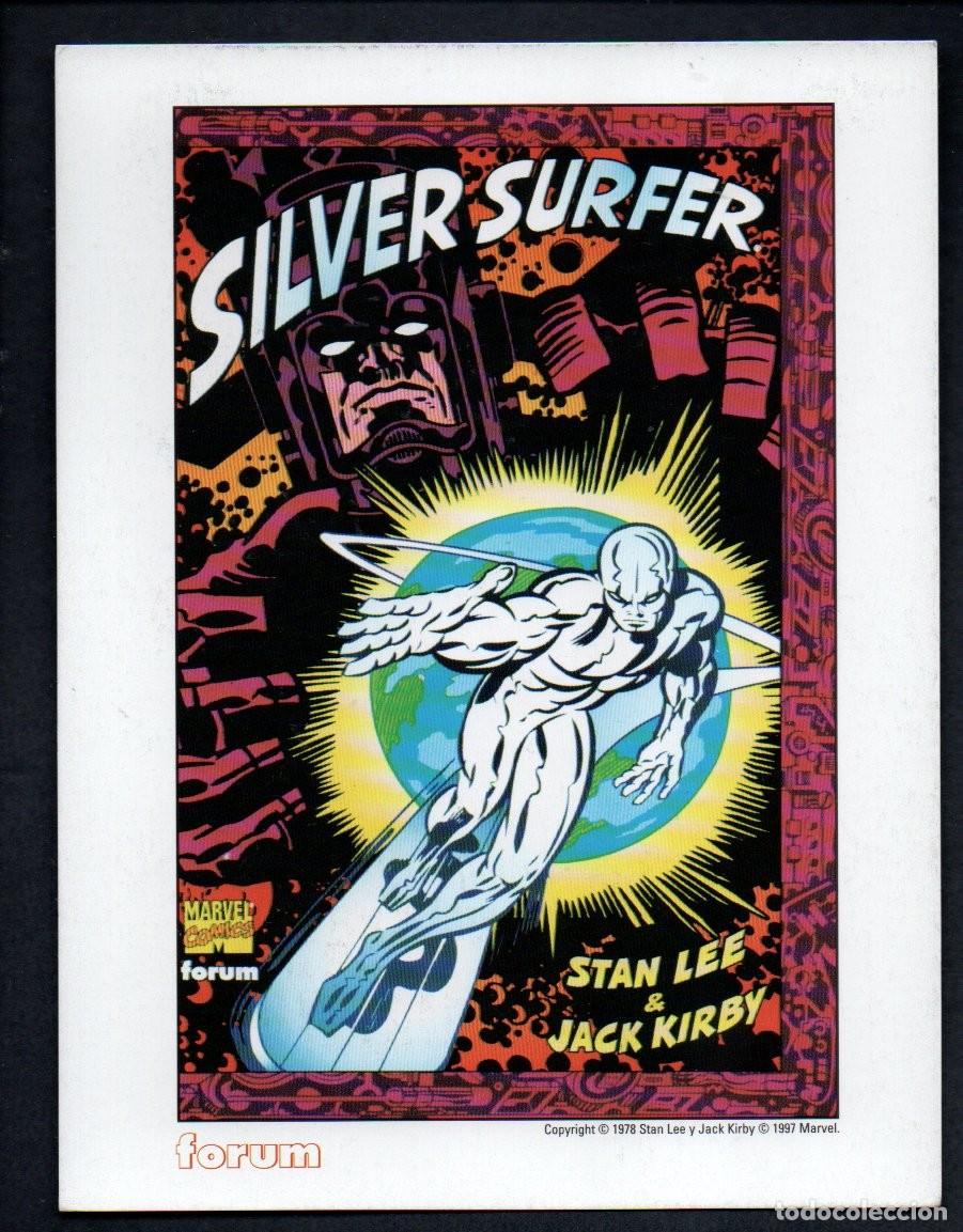 C&oacute;mics: POSTAL COMICS FORUM - SILVER SURFER. MARVEL COMICS 1997 - STAN LEE Y JACK KIRBY 1978. 14 X 18,3 CM.