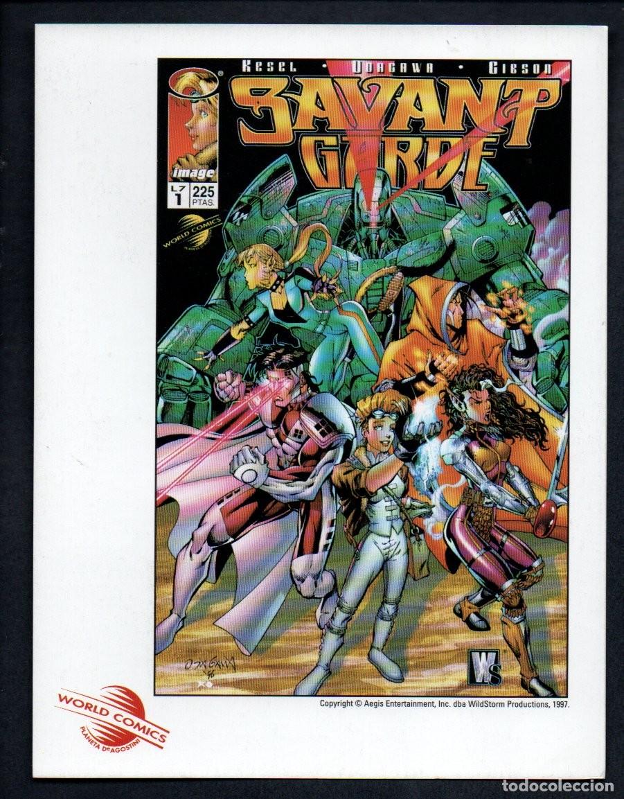 C&oacute;mics: POSTAL WORLD COMICS - SAVANT GARDE. PLANETA DeAGOSTINI 1997. DIB. RYAN ODAGAWA. 14 X 18,3 CM.