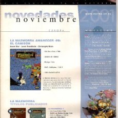Cómics: BOLETÍN DE NOVEDADES DE NORMA EDITORIAL COMICS. NOVIEMBRE 2001.