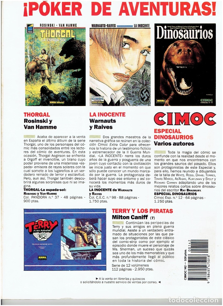 C&oacute;mics: * CIMOC * NORMA EDITORIAL COMICS * N&ordm; 87 Y 142 * EXCELENTES * - Foto 5