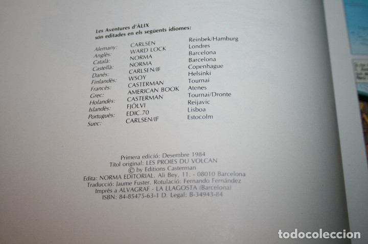 C&oacute;mics: &Agrave;LIX - LA C&Ograve;LERA DEL VOLC&Agrave; - JACQUES MARTIN - NORMA - 1984 - EN CATAL&Aacute;N - Foto 2