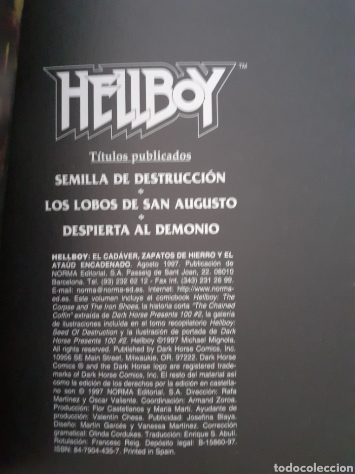 Cómics: Hellboy: El cadáver, zapatos de hierro y el ataúd encadenado - MIKE MIGNOLA, SINCLAIR, 1a ed. 1997 - Foto 4 - 215249381