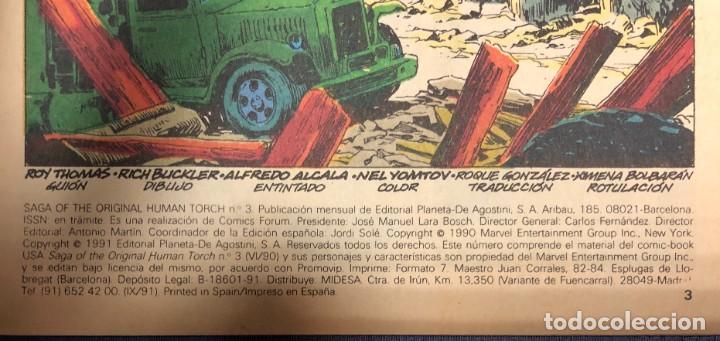 C&oacute;mics: HUMAN TORCH N&ordm;3. MARVEL COMICS. COMICS FORUM. PLANETA DEAGOSTINI. 1990 - Foto 3