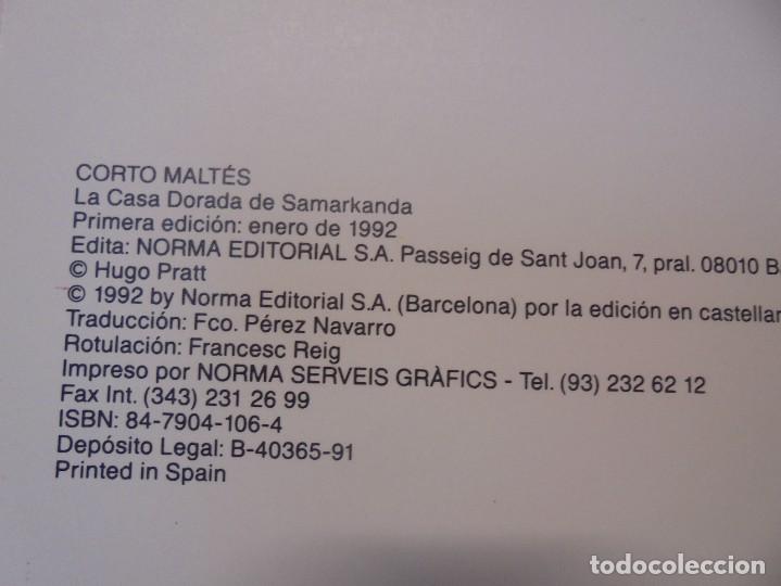C&oacute;mics: LA CASA DORADA DE SAMARKANDA. HUGO PRATT. EDITORIAL NORMA. 1992 - Foto 7