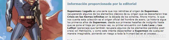 C&oacute;mics: SUPERMAN - LEGADO - Ed Planeta, a&ntilde;o 2006 - Como NUEVO - Foto 3