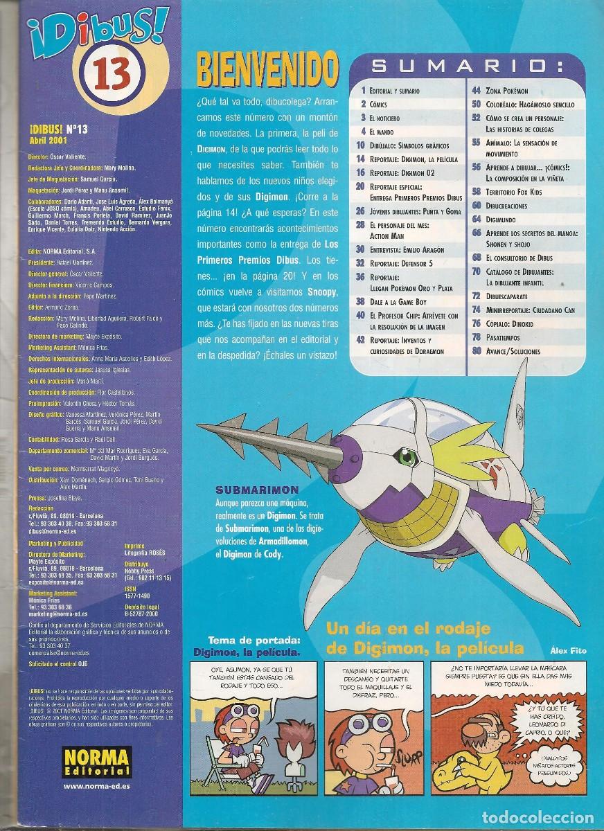 C&oacute;mics: &iexcl; DIBUS !. N&ordm; 13. DIGIMON, LA PEL&Iacute;CULA. SIN POSTER. NORMA.(ST/B2) - Foto 2