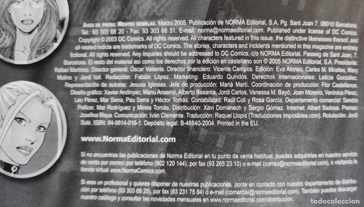 C&oacute;mics: AVES DE PRESA MENTES GEMELAS - 2005 NORMA. - Foto 7