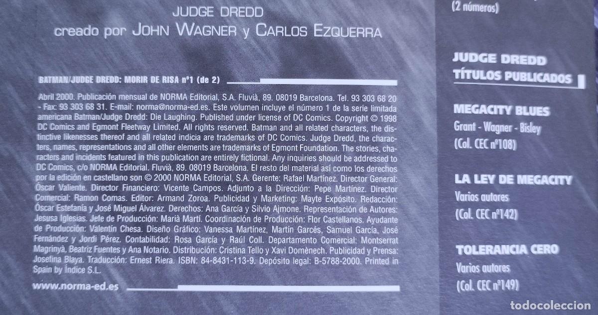 C&oacute;mics: BATMAN MORIR DE RISA - JUDGE DREDD - DOS EJEMPLARES COLECCI&Oacute;N COMPLETA - Foto 7
