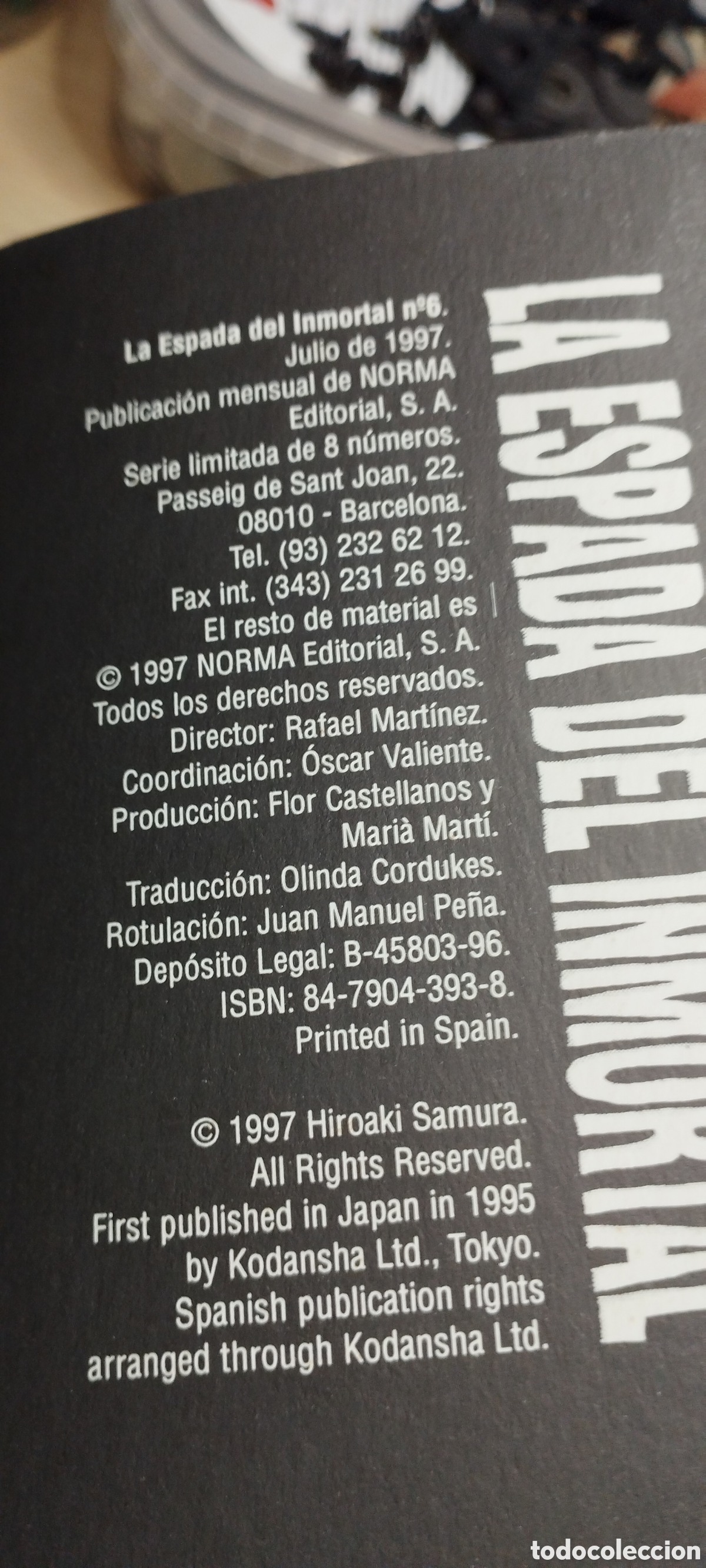 C&oacute;mics: La espada del inmortal 1997 Edit Norma .N6. Hiroaki Samura. - Foto 3