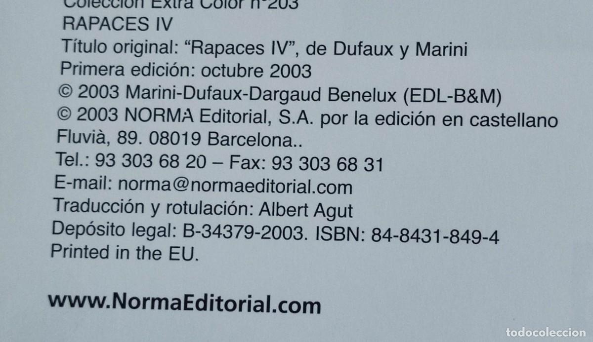 C&oacute;mics: RAPACES IV - EDITORIAL NORMA BUEN ESTADO. - Foto 7