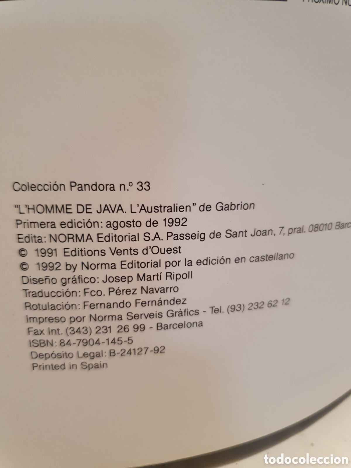 C&oacute;mics: EL HOMBRE DE JAVA. GABRION. 2 ALBUNES. NORMA. COLECCION PANDORA. - Foto 2