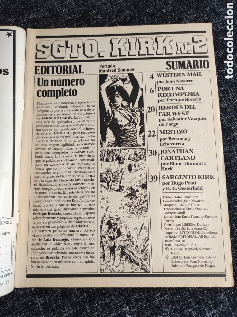 C&oacute;mics: SARGENTO KIRK N&ordm; 2 LOS MEJORES COMICS DEL OESTE -ED. NORMA - Foto 2
