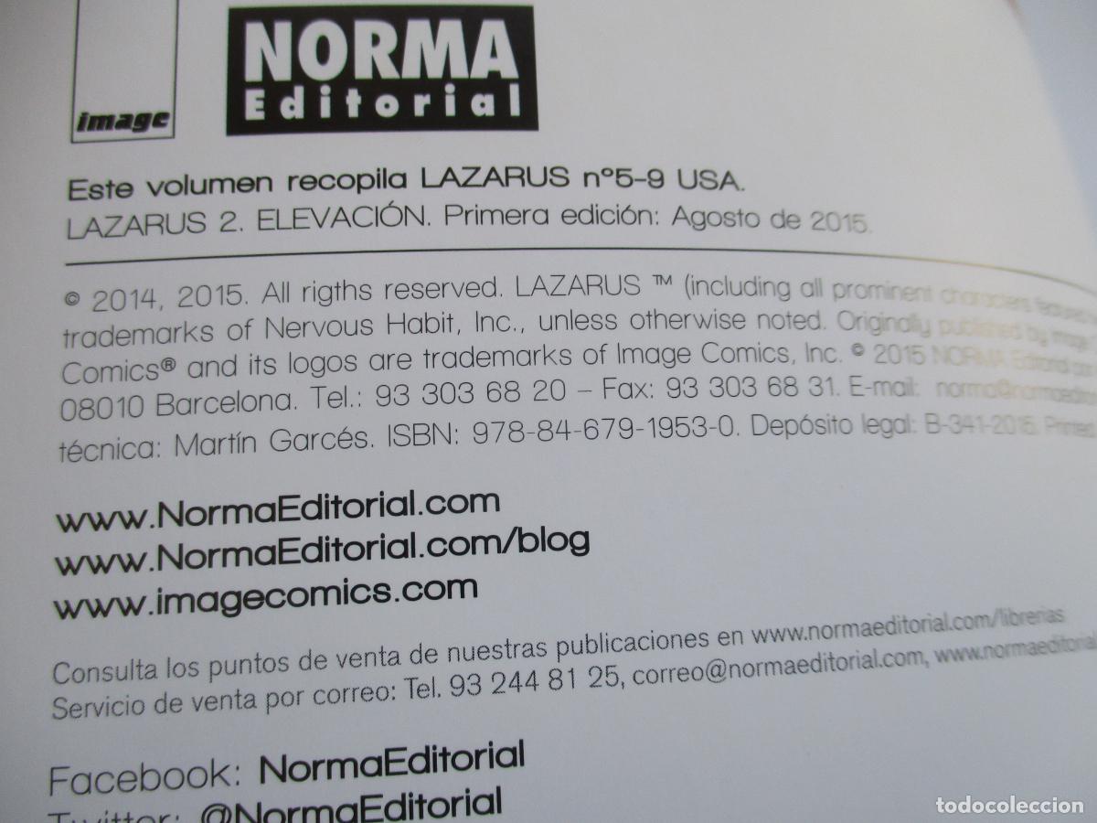 C&oacute;mics: RUCKA LARK ARCAS, LAZARUS, DOS - NORMA - Foto 2