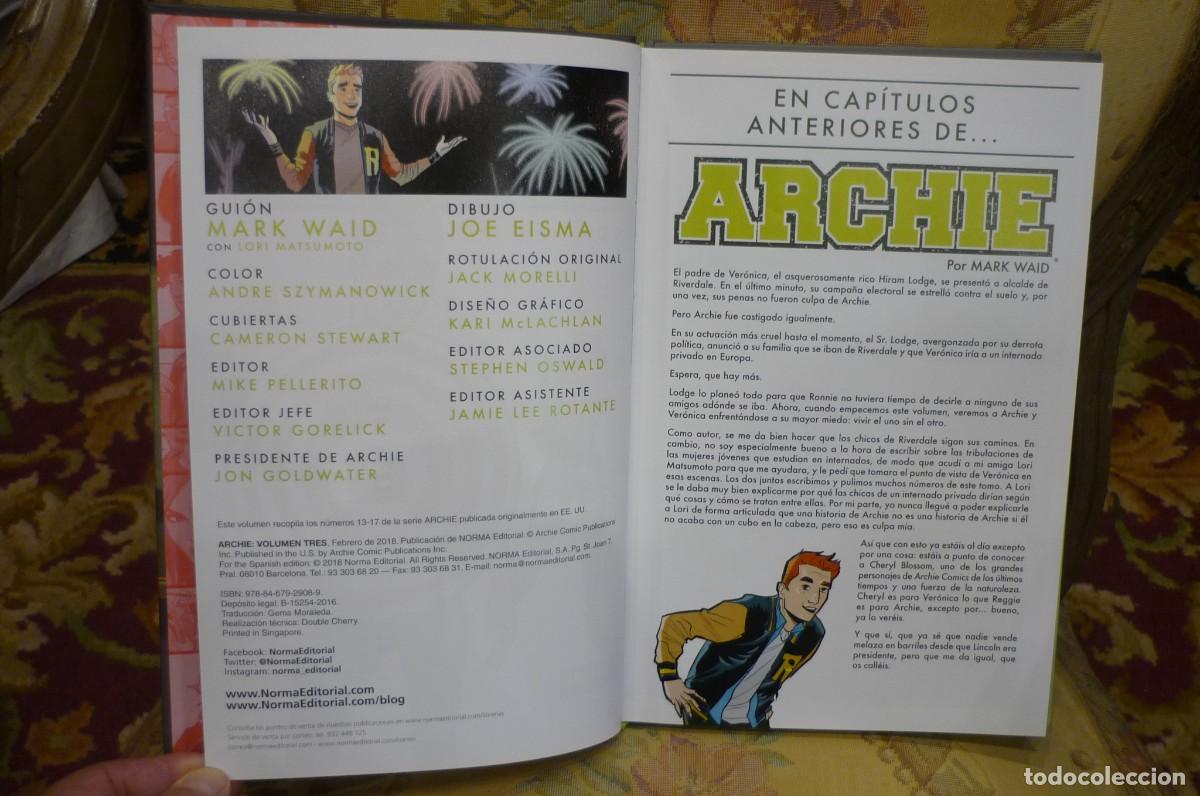 C&oacute;mics: ARCHIE N&ordm; 3, DE MARK WAID Y JOE EISMA. NORMA EDITORIAL 2018. - Foto 7