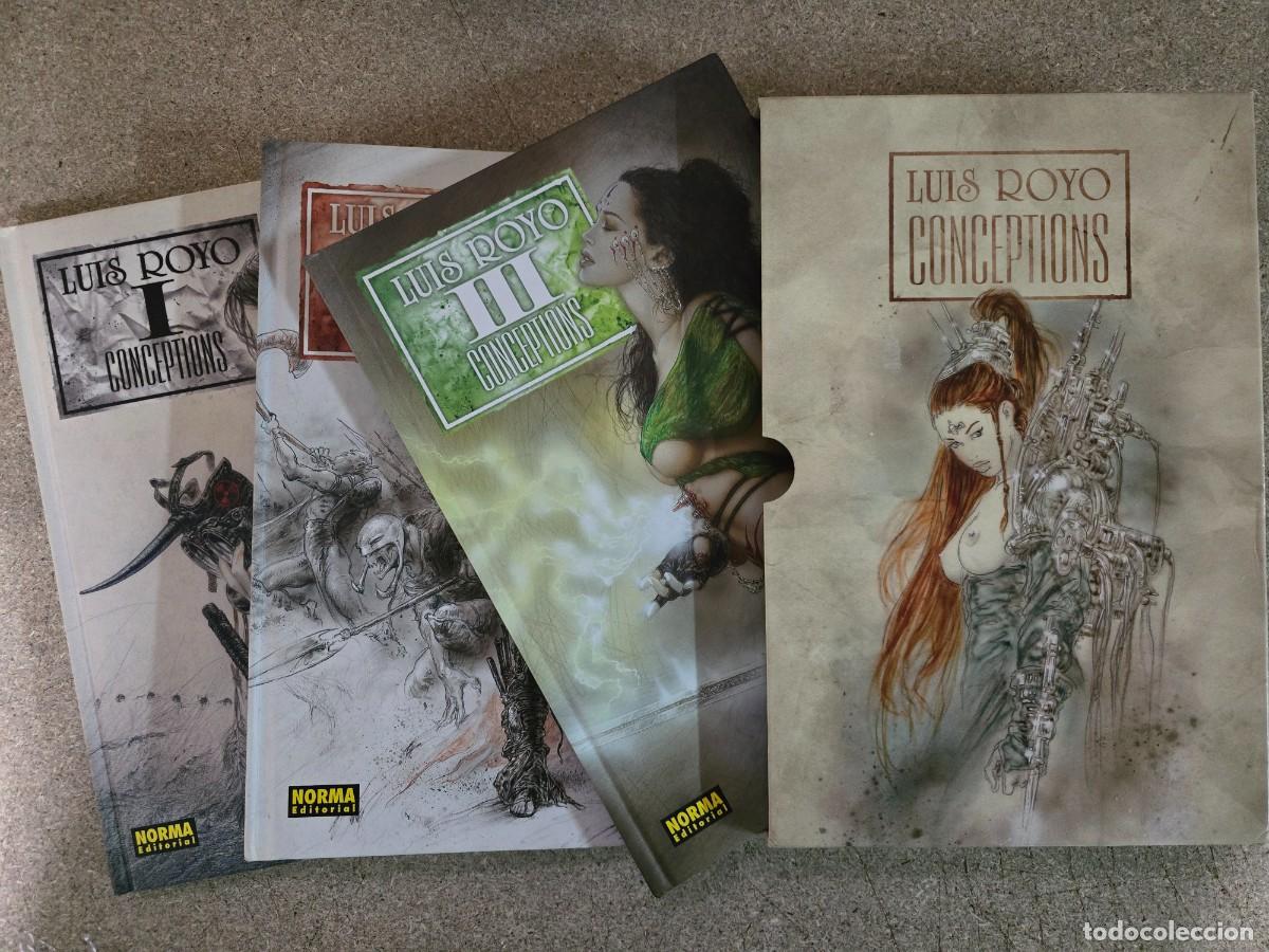 C&oacute;mics: Cofre.Conceptions.3 Tomos. Luis Royo.Norma Editorial 1&ordm; edicion - Foto 1