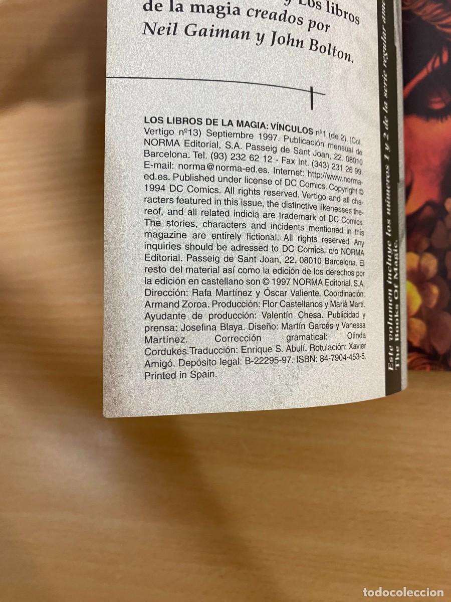 C&oacute;mics: NORMA PRESENTA LOS LIBROS DE LA MAGIA: V&Iacute;NCULOS. COLECCI&Oacute;N V&Eacute;RTIGO / DC C&Oacute;MICS (1997) - Foto 4