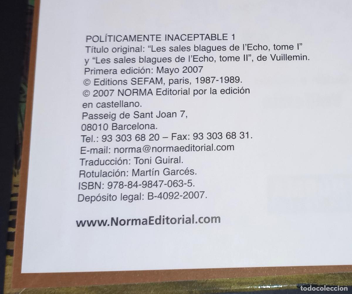 C&oacute;mics: POL&Iacute;TICAMENTE INACEPTABLE N&ordm; 1 - VUILLEMIN - NORMA, 2007 - Foto 5