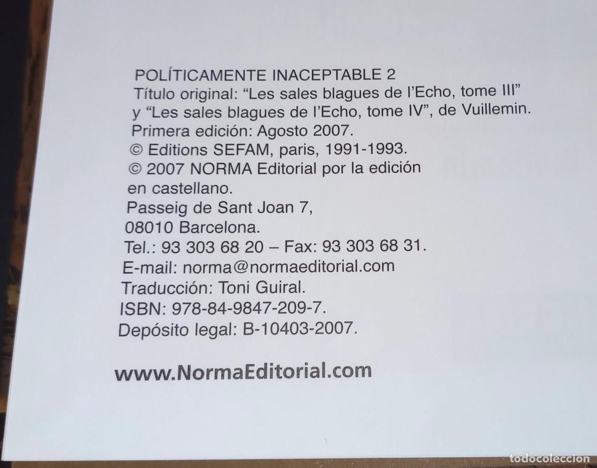 C&oacute;mics: POL&Iacute;TICAMENTE INACEPTABLE N&ordm; 2 - VUILLEMIN - NORMA, 2007 - Foto 5