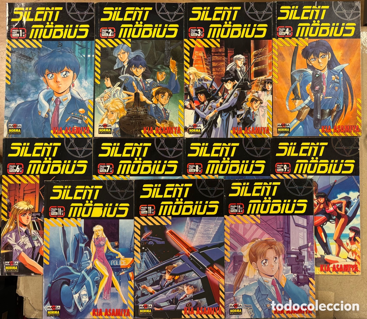 C&oacute;mics: SILENT M&Ouml;BIUS. KIA ASAMIYA. LOTE DE 11 C&Oacute;MICS DE 12. MANGA NORMA EDITORIAL 1995.