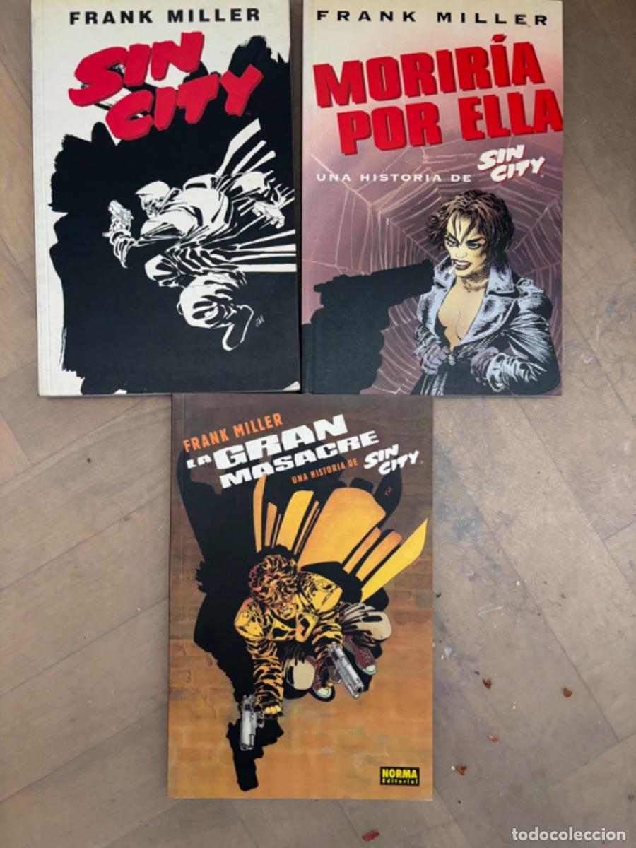 C&oacute;mics: Sin City. Frank Miller. Los tres primeros arcos. Sin City, Morir&iacute;a por Ella y La Gran Masacre. Norma