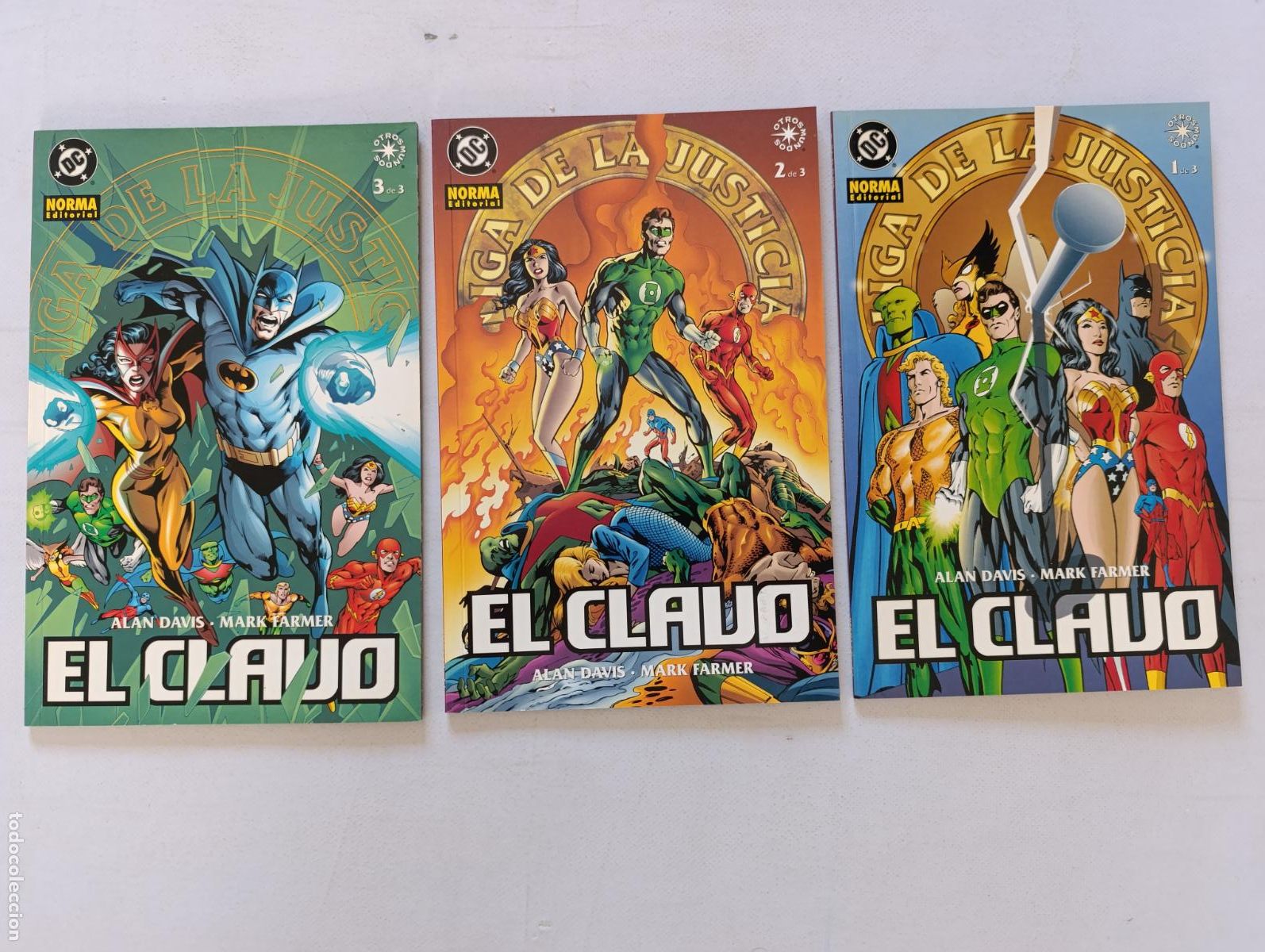 C&oacute;mics: LIGA DE LA JUSTICIA - EL CLAVO COMPLETA - N&ordm; 1, 2 Y 3 - JLA - DAVIS, FARMER - DC - NORMA (357w)