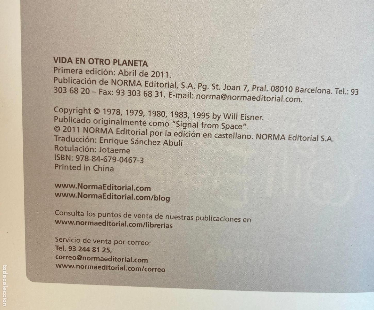 C&oacute;mics: UNA VIDA EN OTRO PLANETA - WILL EISNER - NORMA TAPA DURA 1&ordf; EDICION - Foto 2