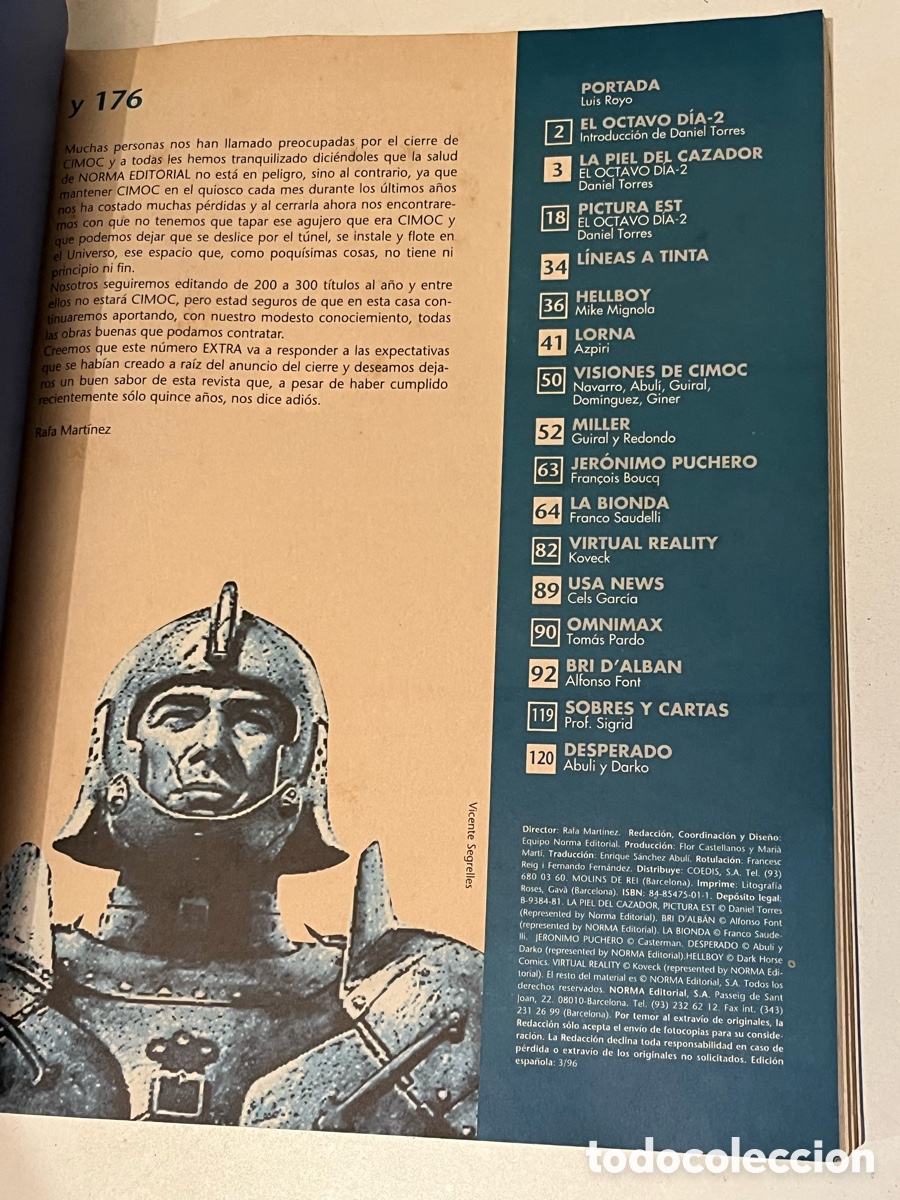 C&oacute;mics: Comic &uacute;ltimo CIMOC N&deg; 176 Norma editorial Extra - Foto 2