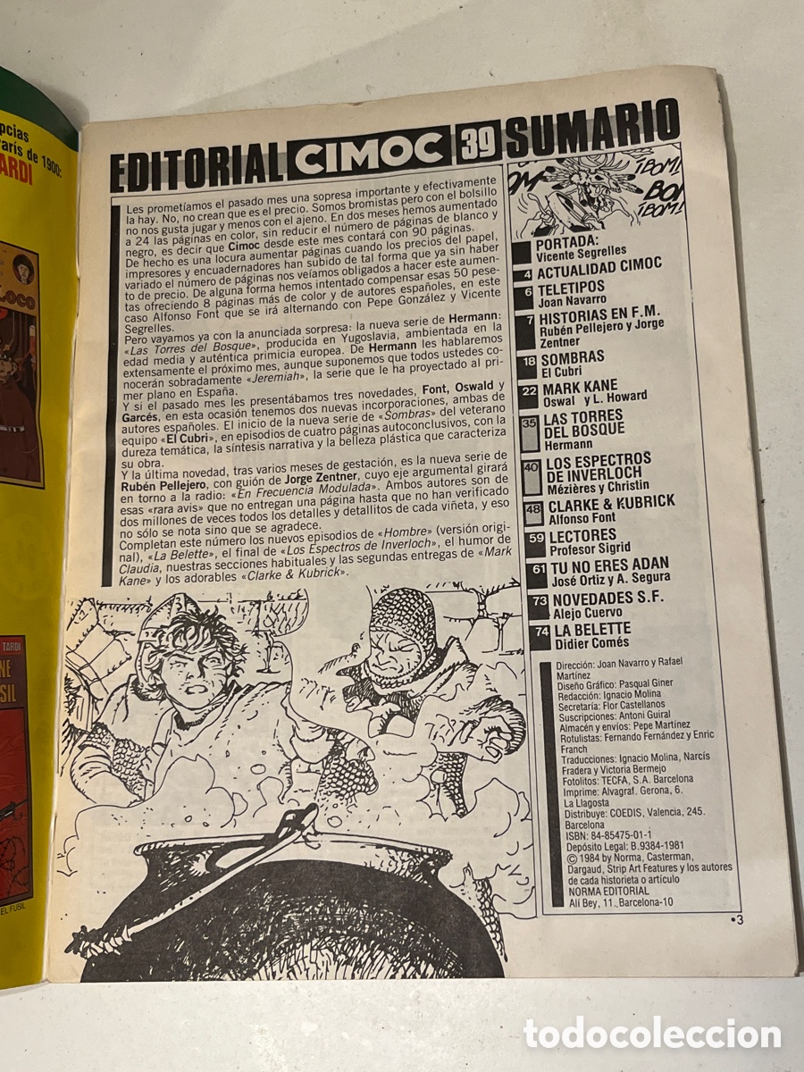 C&oacute;mics: Comic CIMOC N&deg; 39 Norma editorial - Foto 2