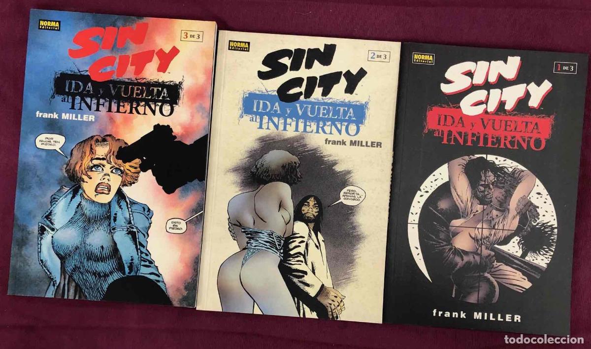 C&oacute;mics: SIN CITY IDA Y VUELTA AL INFIERNO. COMPLETA. N&ordm; 1 AL 3. FRANK MILLER. NORMA 2001. SIN POSTALES