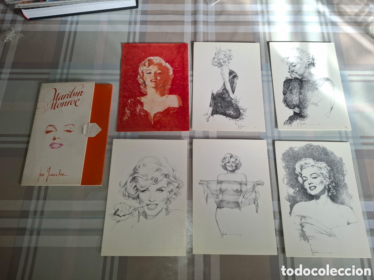 C&oacute;mics: Carpeta de 6 postales de Marilyn Monroe dibujadas por Pepe Gonzalez, Norma 1984