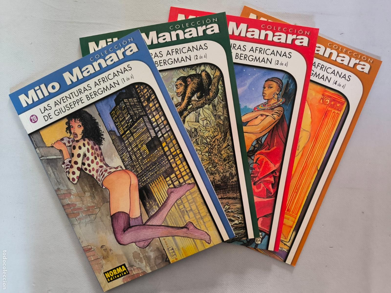 C&oacute;mics: LAS AVENTURAS AFRICANAS DE GIUSEPPE BERGMAN N&ordm; 1 A 4 - COLECCION MILO MANARA N&ordm; 20 A 23 - NORMA (HX)