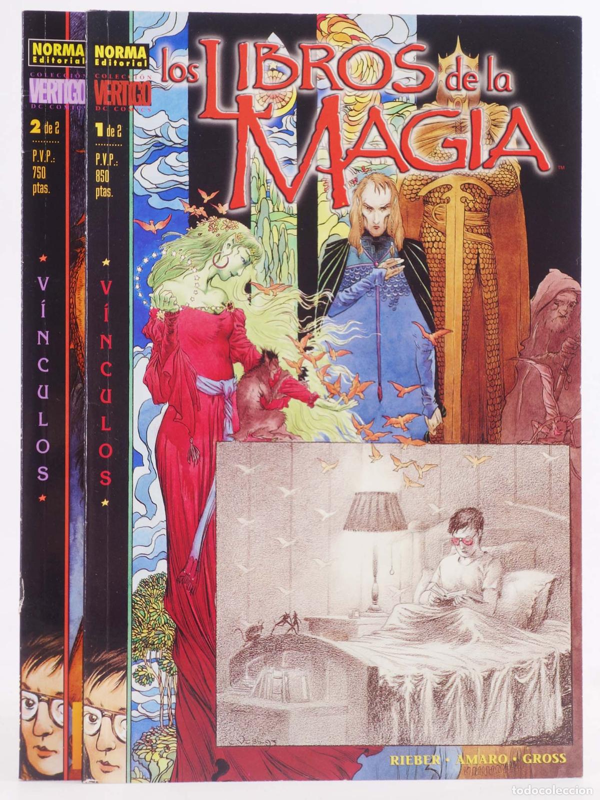 C&oacute;mics: LOS LIBROS DE LA MAGIA. V&Iacute;NCULOS 1 A 2. COMPLETA (Rieber/Gross/Amaro) Norma, 1997