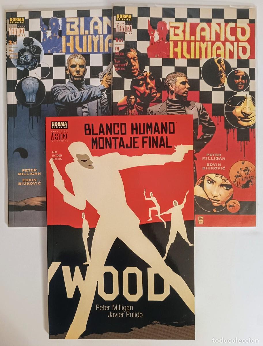 C&oacute;mics: Blanco Humano (1 y 2) + Montaje Final (Lote Completo) - Norma Editorial / Vertigo (Mint)