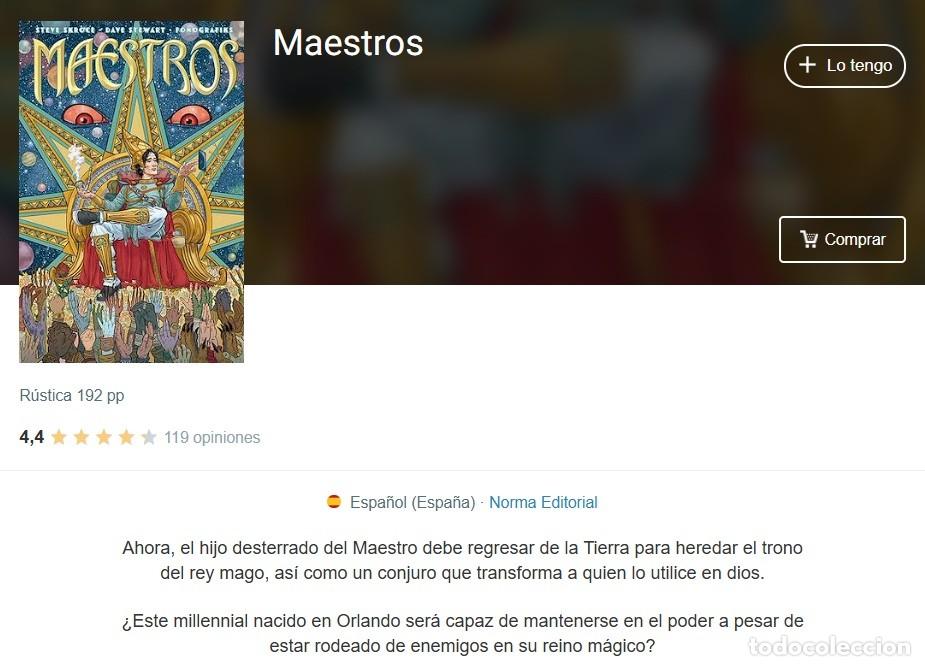C&oacute;mics: MAESTROS, de STEVE SKROCE (Norma) MINISERIE COMPLETA - Foto 3