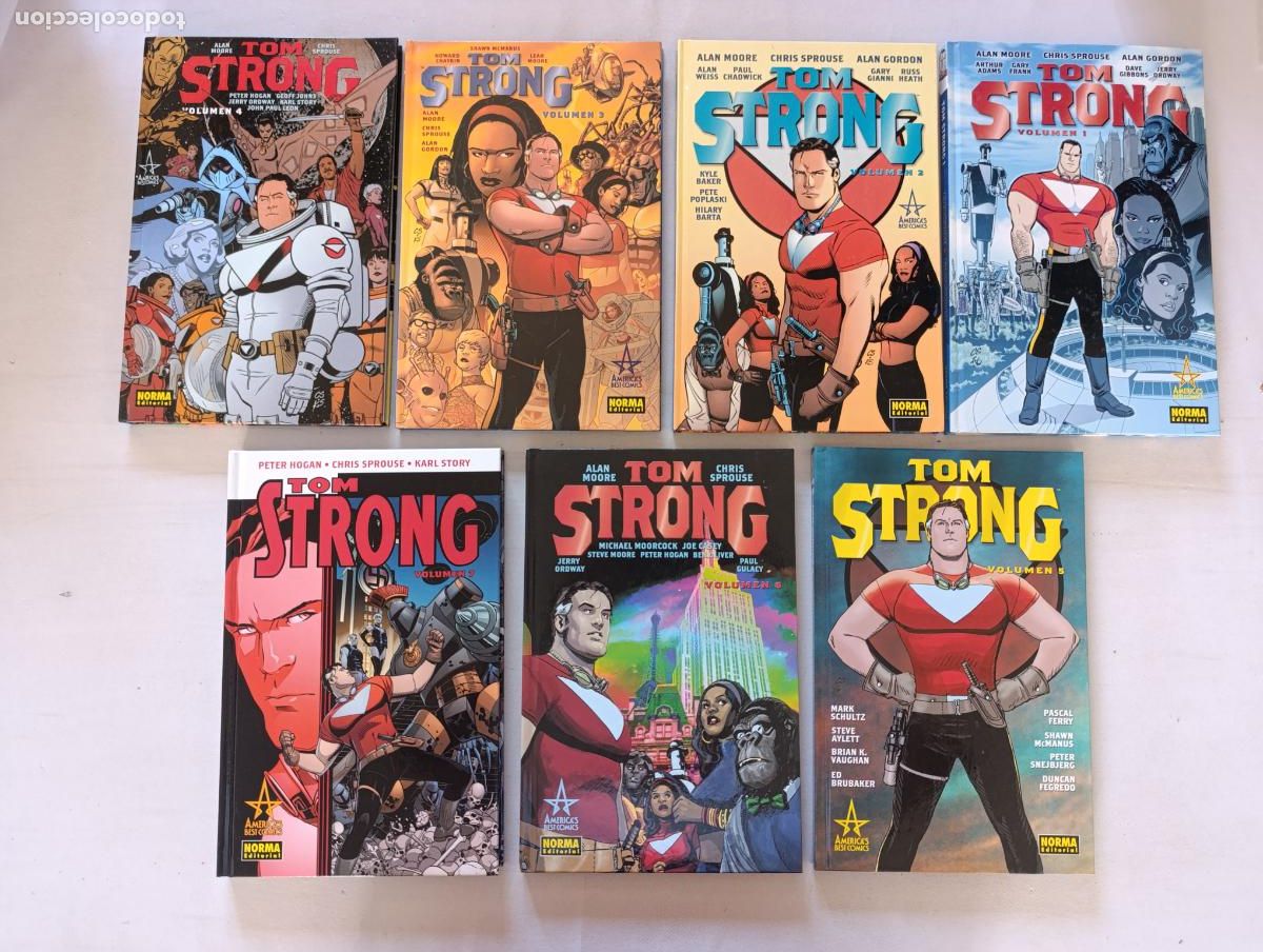 C&oacute;mics: TOM STRONG COMPLETA - 7 TOMOS - ALAN MOORE - AMERICA'S BEST COMICS - NORMA - TAPA DURA (138)