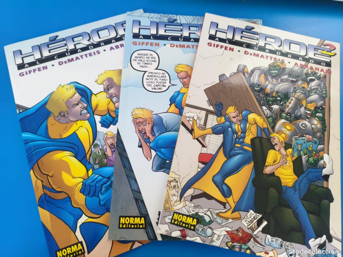 C&oacute;mics: H&eacute;roe&sup2; al cuadrado - Norma editorial 1 2 y 3- Keith Giffen JM DeMatteis Joe Abraham