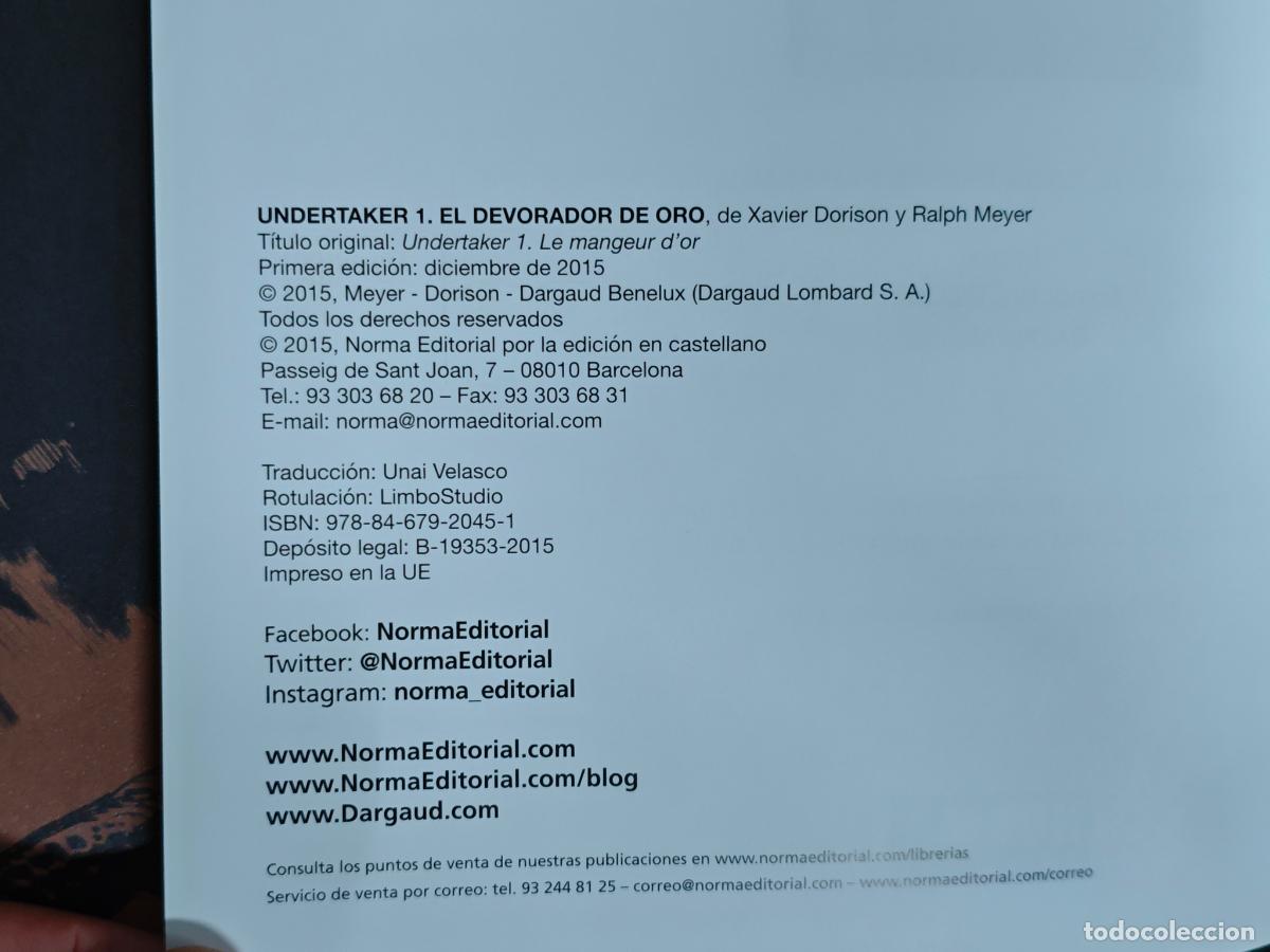 C&oacute;mics: UNDERTAKER - 1 - EL DEVORADOR DE ORO - NORMA - - Foto 5