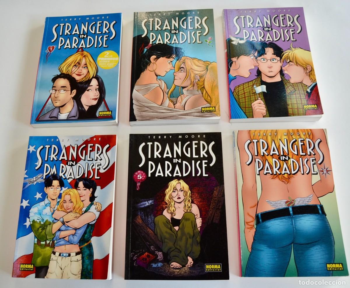 C&oacute;mics: Terry Moore. &rdquo;Strangers in Paradise&rdquo; (Tomos 1, 2, 3, 4, 5 y 6). Norma Ed. Muy buen estado