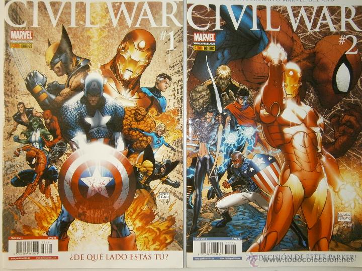C&oacute;mics: Civil War 1 y 2 Marvel Panini 2007 EC - Foto 1