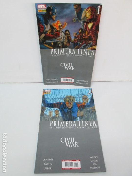 C&oacute;mics: VIVIL WAR. PRIMERA LINEA. EL ACONTECIMIENTO MARVEL DEL A&Ntilde;O. 1 Y 2. MARVEL PANINI COMICS. - Foto 1