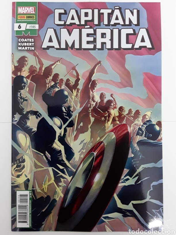 C&oacute;mics: Capit&aacute;n Am&eacute;rica 6 / 105 (grapa) - Coates, Kubert, Martin - Panini / Marvel