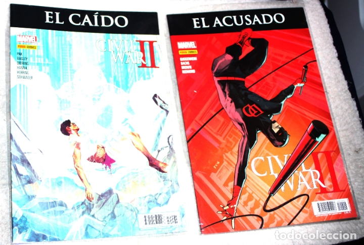 Comics: CIVIL WAR II, ESPECIALES : EL ACUSADO+ EL CAIDO (nuevos y rebajados a precio redondo)