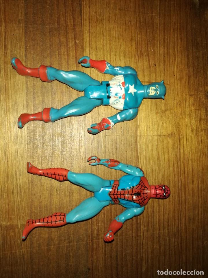 C&oacute;mics: FIGURA MU&Ntilde;ECO CAPITAN AMERICA Y SPIDERMAN  MARVEL COMICS GROUP 1984 - Foto 2