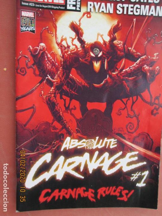 C&oacute;mics: ABSOLUTE CARNAGE # 1, CARNAGE RULES! DONNY CATES RYAN STEGMAN .Marvel Previews - Foto 1