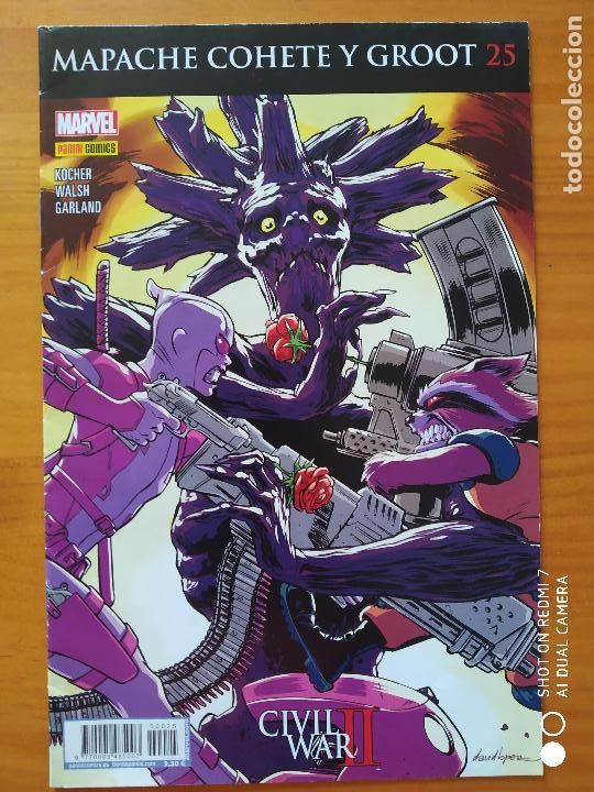 C&oacute;mics: MAPACHE COHETE Y GROOT N&ordm; 25 - CIVIL WAR II - MARVEL - PANINI (GF) - Foto 1