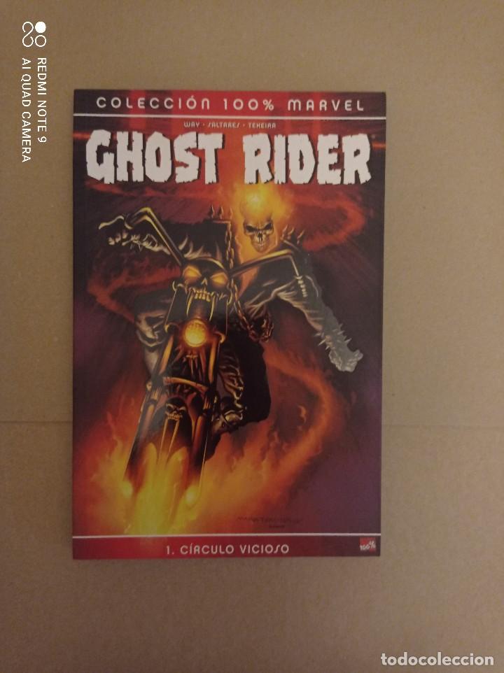 C&oacute;mics: colecci&oacute;n 100% marvel, Ghost Rider n&ordm; 1, c&iacute;rculo vicioso, panini - Foto 1