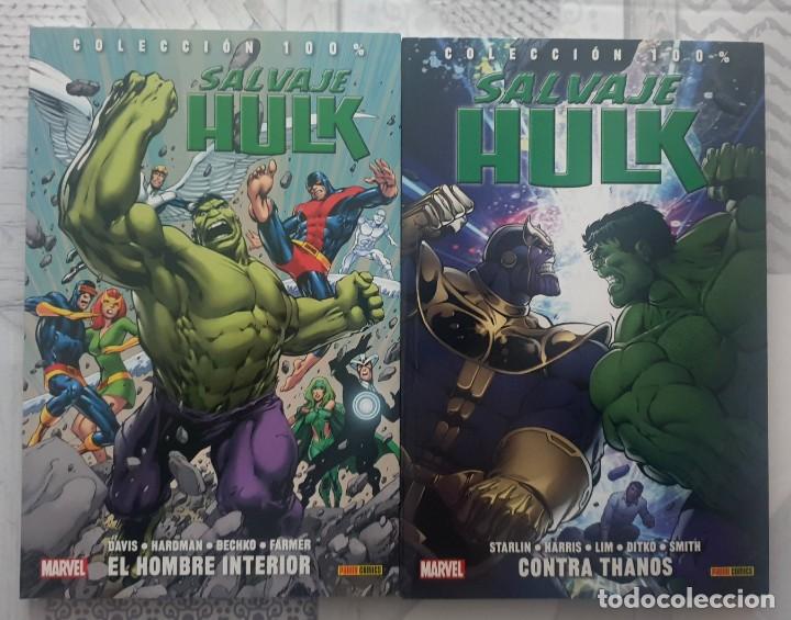 C&oacute;mics: 100% MARVEL. SALVAJE HULK. Completa 2 tomos. Panini Comics 2015. - Foto 1