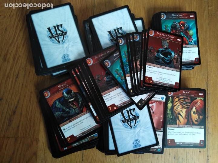 C&oacute;mics: Lote Cartas Marvel y DC c&oacute;mics de VS SYSTEM en ingl&eacute;s. - Foto 1