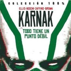 Cómics: 100% MARVEL KARNAK - WARREN ELLIS GERARDO ZAFINO - PANINI - TODO TIENE UN PUNTO DEBIL. Lote 314421343